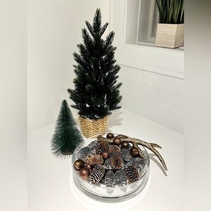 🌲URBAN BARN Glass Bowl & Holiday Decor 🌲